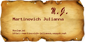 Martinovich Julianna névjegykártya